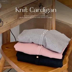 핫핑 [데일리템] 리플랑 브이넥 버튼 니트 긴팔가디건