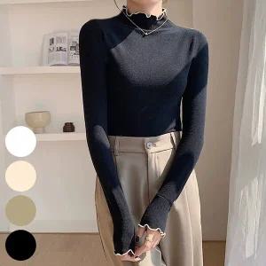 [하프클럽/]웨이브약기모배색긴팔티 409R205S 빅사이즈 여성의류