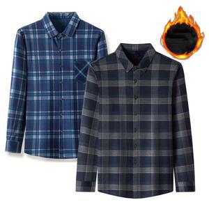 빅사이즈 겨울 방한 기모 안감 중년 작업복 농사 셔츠 체크 남방