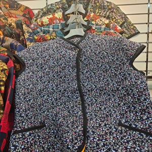 1 매 2024출시 꽃가라 기모 조끼 반팔 김장조끼 효도 선물 따봉 앞 단추 갱수네  95 100 호