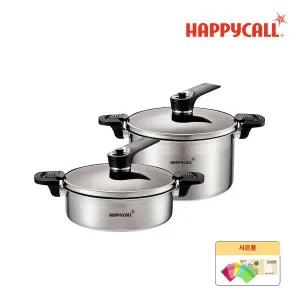[해피콜]진공 UP 통3중 IH 스테인리스 2종(24/24)