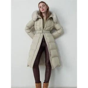 [하프클럽/에고이스트]라이트베이지 시그니쳐 페미닌 벨티드 롱  EP4TD007