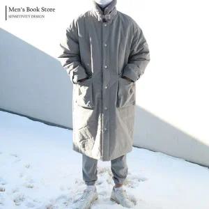 [하프클럽/맨즈북]밍크퍼 하이넥 남자 겨울 야상점퍼 롱 오버핏 개파카