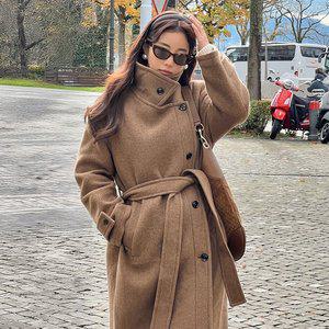 [온앤온](강남점)[기은세 착용] 하이넥 벨티트 오버핏 울 코트 NEW4WHB25