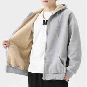 양털 무지 오버핏 후드집업 모자안감 기모 기본 후드티 자켓