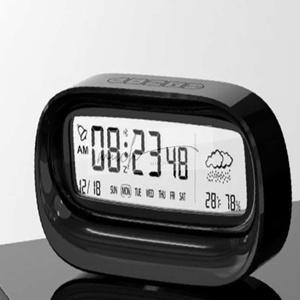 많이많이01 온습도계 탁상시계 블랙 알람시계
