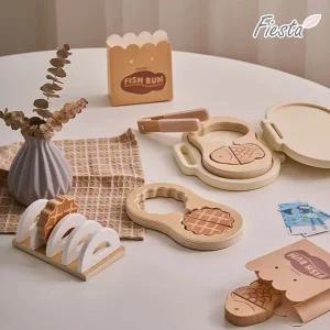 [보리보리/피에스타]피에스타 원목 소꿉놀이 붕어빵 와플메이커 세트
