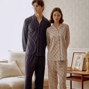 [모다아울렛][비너스]비너스 모다울산폴리 사선 스트라이프 남성 파자마 VPA4460M_US