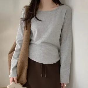 [코코블랑] 보트넥 라운딩 티셔츠