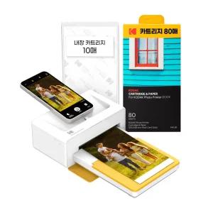 코닥 도크2 레트로 도크플러스(10매 내장)+카트리지 80매 가정용 포토프린터