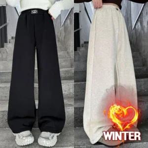 삐삐네옷가게 여아 주니어 겨울 와이드 기모 트레이닝 팬츠