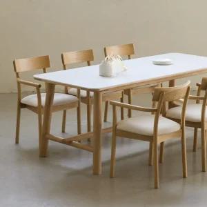 라비에 오크 원목 포세린 세라믹 식탁 4인용 6인용 1400 1600 1800 2000
