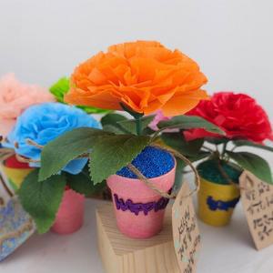 [HYIJXZ3P_4B]만들기 꽃 카네이션 메시지 화분 - 주황색