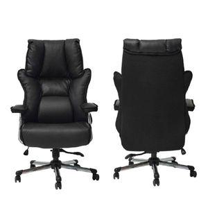 [오너클랜]사무용 가죽 와이드 트렌드 체어 고정 데일리 오피스