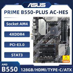 PRIME B550-PLUS AC-HES 소켓 ASUS B550 B550M 마더보드, AM4 DDR4 128GB 지지대 Ryzen 3 5300G 3600 4600G