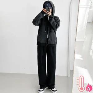 [하프클럽/]양털 피그먼트 후드집업 세트 꾸안꾸 겨울 트레이닝SET 워싱예쁜