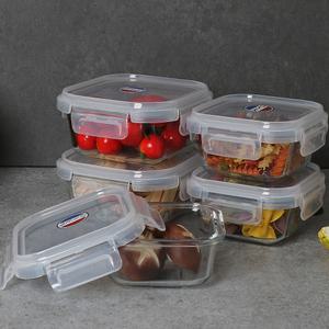 사각 밀폐용기 5P 세트 / 이유식 내열유리 전자렌지 오븐 사용 밥보관용기 반찬통