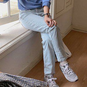 [공구우먼] 세인트 속밴딩 세미 배기 데님 팬츠 80138 빅사이즈여성의류