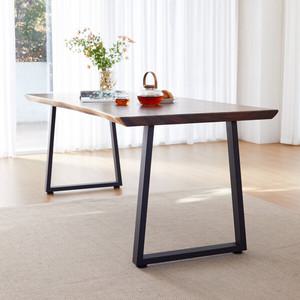 해찬솔 몽키포드 우드슬랩 6인용 통원목 식탁 책상테이블 2000_ㅁ형다리/원목카페테이블/식탁테이블/원목테