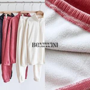 여성 조거 기모 트레이닝 세트 벨벳 골덴 코듀로이 벨로아 츄리닝 셋업 겨울 반집업