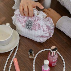 화장품 파우치 핑크 프렌치무드 프릴 미니 면 광목 파우치