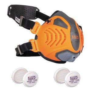 클라인 툴스 80180 재사용 가능한 P100 반마스크 호흡기, 먼지, 금속 연기, 오일 미스트용 필터 4개 포함, M /L