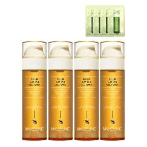 [홈쇼핑 동일] 맥스클리닉 오일 폼 클렌징 골드 캐비어 대용량 110g 4개+샘플 4개