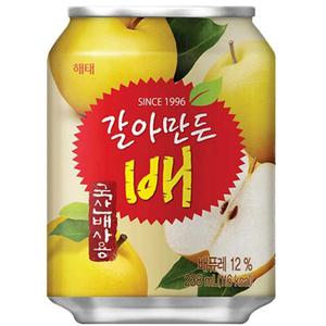 238mlX24캔 갈아만든배 해태음료 해태 갈배 해태배 배음료