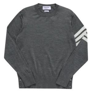 톰브라운 파인 메리노 4바 크루넥 풀오버 다크 그레이 MKA002A Y1014 022