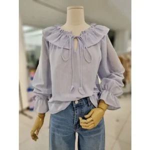 [갤러리아] 나인스텝 프릴 카라 리본 블라우스 (N25NS5120)