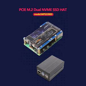 N35RDU MPS2280D케이스라즈베리 파이 5 듀얼 NVME SSD 모자용 Pi5 냉각 팬