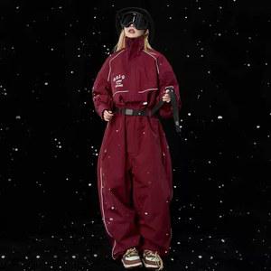 검은 점프슈트 스키복셋트 상의 일체형 보드복 점프복 보드 보드자켓 원피스