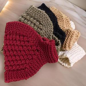 [다잇템]여성 헤어밴드 뜨개 페이즐리 스웨터 머리띠