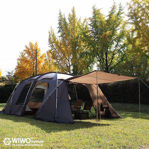 [위오] 패밀리 투룸텐트 사계절용 감성캠핑 쉘터 리빙쉘 거실형 터널형 텐트 이너텐트 포함 2룸
