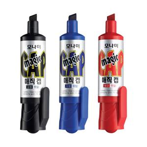 모나미 매직캡 매직펜 12개입 1박스 유성 종이 금속 나무