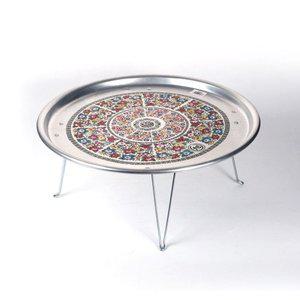 [기타]옛날 접이식 양은밥상 2호(50cm) 왕대/양은발상/오봉