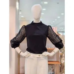 갤러리아 [SI][25S/S] 시스루 배색 소매 목폴라 (SAIBB2801)