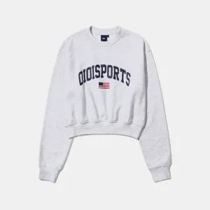 [오아이오아이컬렉션]FLAG LOGO CROP SWEATSHIRT[LIGHT GREY]