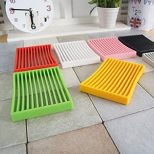 [JH0P0793_52CW]않은 실리콘 칼라풀 사각 비누 홀더 받침