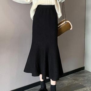 [오노마] ONM 허리밴딩 머메이드 롱스커트 슬림라인 치마 캐주얼룩