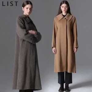 [리스트(LIST)] 와이드카라 캐시미어 울 핸드메이드 맥코트 (택가격: 538000원)