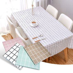 [국내배송] 4컬러 북유럽 체크패턴 방수 식탁보 2인 3인 4인 6인용 테이블커버 캠핑 파티 행사용 식탁커버