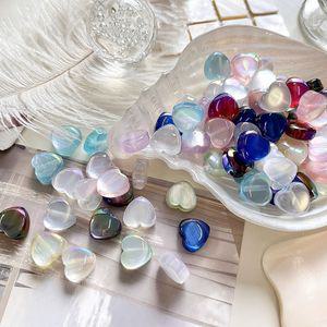 [10개]관통형 15mm 아크릴 캣츠 하트 컬러믹스 3-1108-1 키링부자재 비즈재료