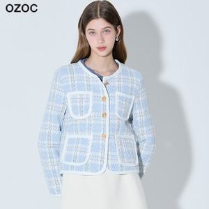 스프링 화이트 라인 트위드 자켓