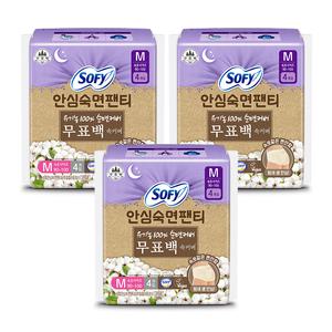 쏘피 안심숙면팬티 무표백 중형 4매, 3개