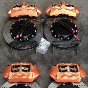 Dicase 골드 6 팟 브레이크 켈리퍼 키트 드릴 및 슬롯 로터 디스크 포함 BMW 호환 E90 e91 e92 e93 335i 20