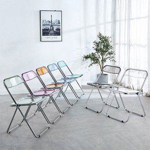 [로에드] 아크릴 접이식 투명의자 인테리어 카페 의자 간이 체어 투명