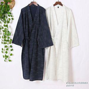 유카타잠옷 수면 홈웨어 순면 거즈 파자마 가운 일본 잠옷 로브 남성용