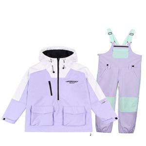 스키복세트 보드복 배색 오버핏사이즈 컬러풀 상하 스포츠 바람막이 방한