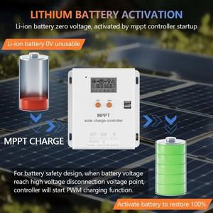 BOF MPPT 20A 태양열 충전기 컨트롤러 AGM  젤  홍수  리튬용 LCD 디스플레이가 있는 12V 배터리 레귤레이